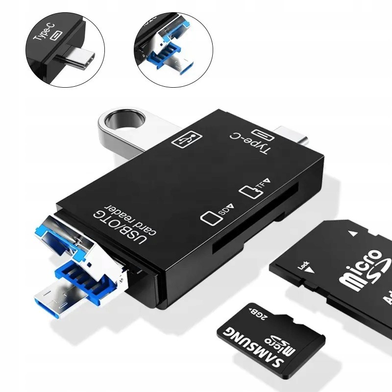 CZYTNIK KART 5W1 SD USB MICRO TYP-C MICROSD USB-C