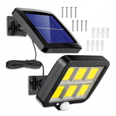 LAMPA SOLARNA Z CZUJNIKIEM RUCH ZMIERZCHU LED COB